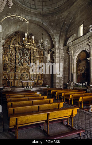 Retable de la chapelle de Santa Liberata Mártir et première femme crucifié au monde, Baiona, Pontevedra, Galice, Espagne, Europe Banque D'Images