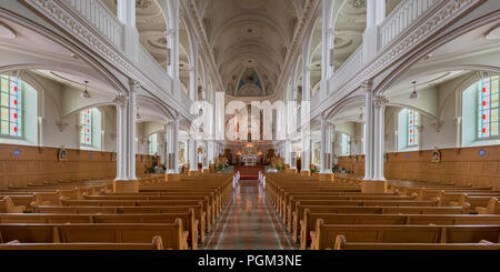 Historique intérieur de l'église catholique Saint Peter's sur la Piste Cabot, à Chéticamp, Nouvelle-Écosse Banque D'Images