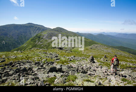 Le Mont Washington de Gulfside Trail dans les Montagnes Blanches du New Hampshire, USA pendant les mois d'été. Banque D'Images