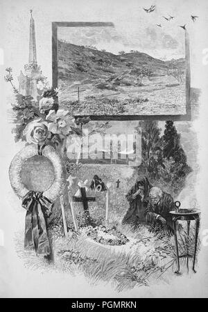 Pour les vacances photo symbole de toutes les âmes, Toussaint, fête des morts, l'amélioration numérique reproduction d'une gravure sur bois à partir de l'année 1880 Banque D'Images