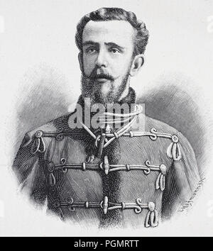 Rudolf, Prince héritier d'Autriche, Rudolf Franz Karl Joseph, borb 21 août 1858, décédé le 30 janvier 1889, l'amélioration numérique reproduction d'une gravure sur bois à partir de l'année 1880 Banque D'Images
