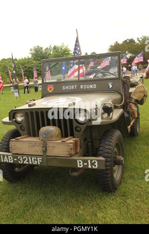 Une Willys MB jeep de l'Armée affiché durant l'événement marquant de la Seconde Guerre mondiale à National D-Day Memorial, Virginie Banque D'Images