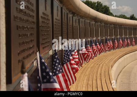 La guerre nécrologie au National D-Day Memorial, en Virginie. Un mémorial pour les vies perdues pendant l'opération Overlord, en Normandie, en juin 6, 1944. Banque D'Images