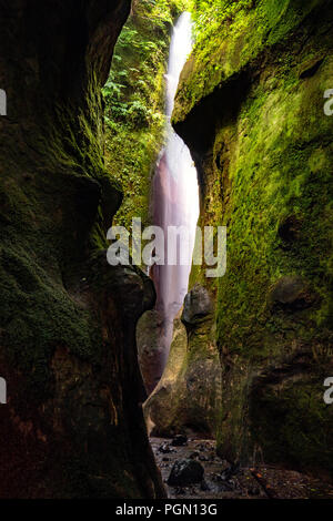 Sombrio chute près de plage, parc provincial Juan de Fuca - près de Port Renfrew, l'île de Vancouver, Colombie-Britannique, Canada Banque D'Images