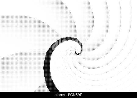 Pétales de fleurs en spirale ou vague - ornement de vecteur de demi-teinte Illustration de Vecteur