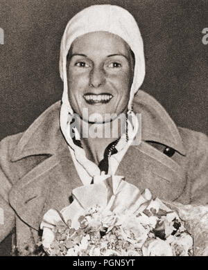 Jean Gardner Batten, 1909 - 1982. La nouvelle zelande aviatrix qui a fait le premier vol en solo à partir de l'Angleterre contre la Nouvelle-Zélande en 1936. À partir de ces années, publié en 1938. Banque D'Images