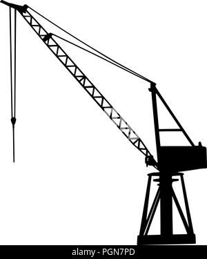 Graphique vectoriel de la grue en noir et blanc Illustration de Vecteur
