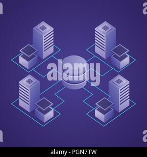 Concept du réseau de données Illustration de Vecteur