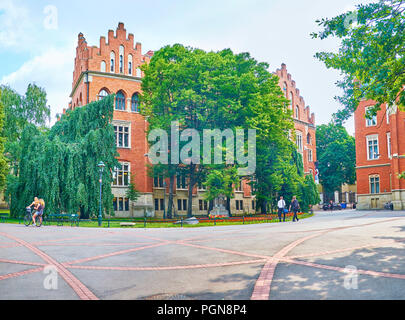 Cracovie, Pologne - 11 juin 2018 : La belle Witkowski Collegium bâtiment est un département d'histoire de l'Université jagellonne, le 11 juin à Cracovie. Banque D'Images