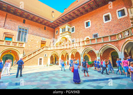 Cracovie, Pologne - 11 juin 2018 : Collegium Maius est le plus ancien bâtiment de l'Université jagellonne, et sa cour est le monument le plus remarquable que Banque D'Images