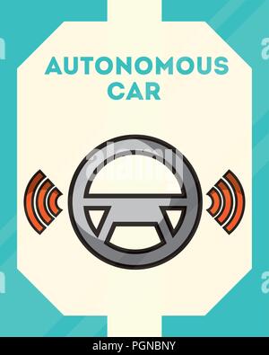 Concept de voiture autonome Illustration de Vecteur