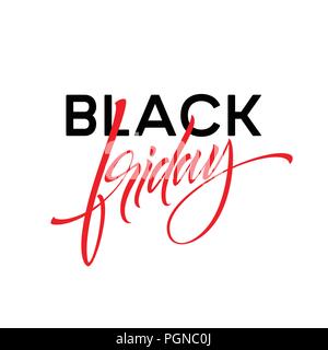 Vendredi noir design lettrage pour la publicité, des bannières, des brochures et dépliants. Vector illustration Illustration de Vecteur