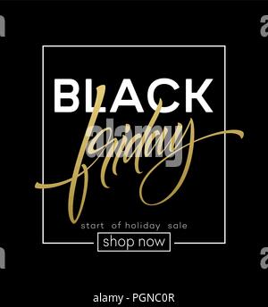 Vendredi Noir Discount Vente Lettrage bannière. Vector Illustration Illustration de Vecteur