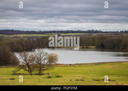 Manchester, UK - 28 janvier 2018 - vue de Gatton Park, conçu par le célèbre architecte paysagiste anglais du 18e siècle Lancelot 'Capaility' Brown Banque D'Images