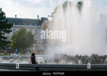 Hochstrahlbrunnen fountain (fontaine commémorant l'approvisionnement en eau de Vienne), Vienne, Autriche Banque D'Images