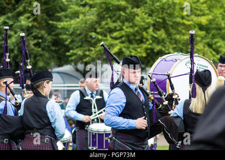 WORLD PIPE BAND CHAMPIONSHIP, samedi, 18 août 2018, Glasgow Green, Glasgow, Ecosse, Royaume-Uni Banque D'Images