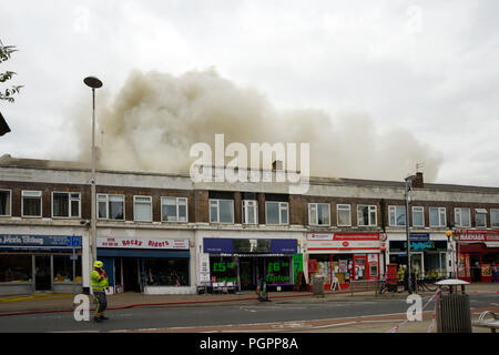 Incendie, Beeston, Nottingham, Angleterre. Banque D'Images