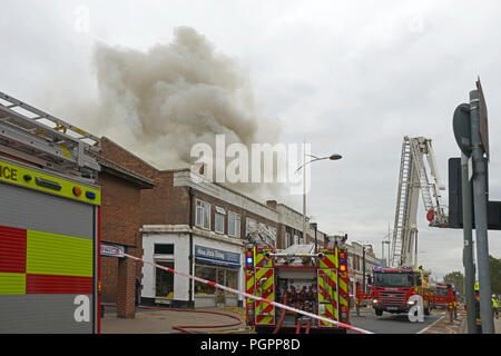 Incendie, Beeston, Nottingham, Angleterre. Banque D'Images