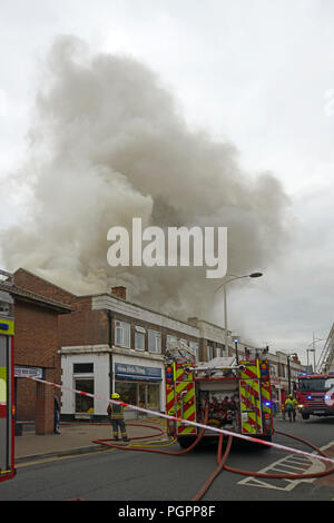 Incendie, Beeston, Nottingham, Angleterre. Banque D'Images