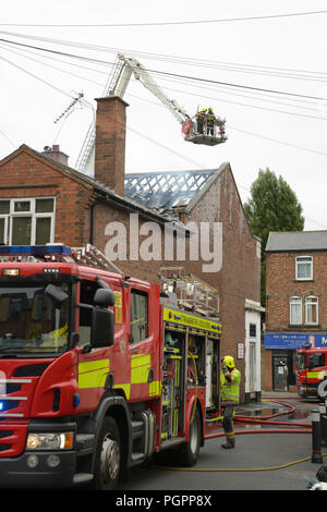 Incendie, Beeston, Nottingham, Angleterre. Banque D'Images