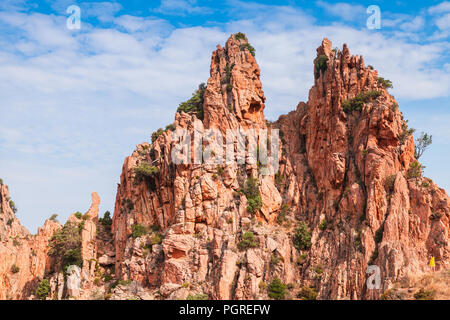 Calanques de Piana, roches situé à Piana, entre Ajaccio et Calvi, dans le golfe de Porto Banque D'Images