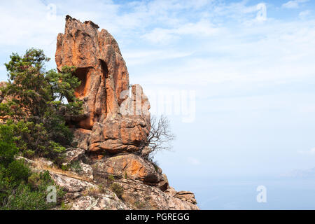 Calanques de Piana roches corses sont situés à Piana, entre Ajaccio et Calvi, dans le golfe de Porto Banque D'Images