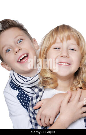 Close-up portrait of a deux petits frères Banque D'Images