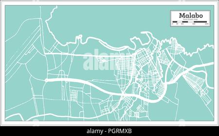 La Guinée équatoriale Malabo Plan de ville en style rétro. Une carte de Noël. Vector Illustration. Illustration de Vecteur