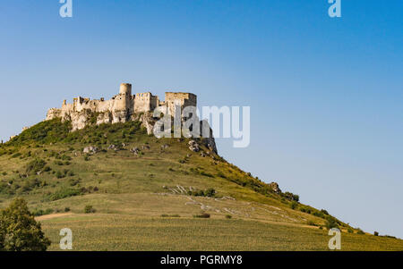 Spissky Hrad. Le château de Spis, Monument culturel national (l'UNESCO. Château de Spis. L'un des plus grand château d'Europe centrale (Slovaquie). Banque D'Images