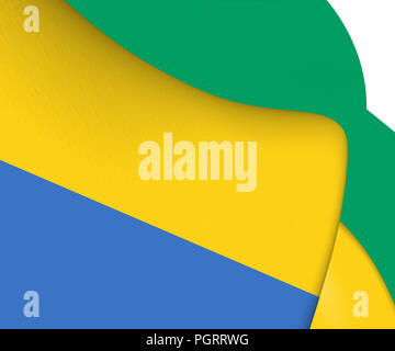 3D Drapeau de l'Gabon. 3D Illustration. Banque D'Images