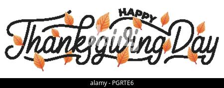 Jour d'action de grâce. Joyeux Thanksgiving Day design lettrage à la main. Illustration pour lettrage jour de Thanksgiving Illustration de Vecteur