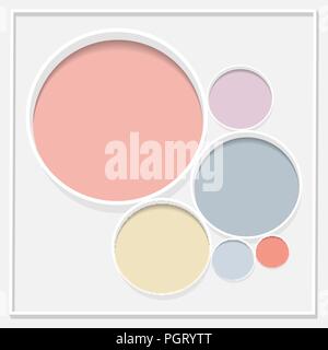 Les cercles colorés en 3D dans un cadre carré - modèle pour le placement du texte et dessins Illustration de Vecteur