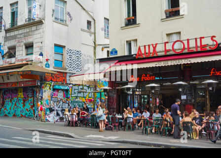 Aux Folies, rue de Belleville, Belleville, Paris, France Banque D'Images