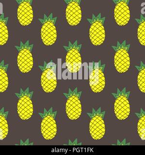 Illustration de l'ananas sur fond brun, scénario à la mode sans contexte Illustration de Vecteur