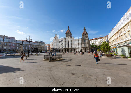 Plaza de María Pita, Maria Pita square , La Corogne, Galice, Espagne Banque D'Images