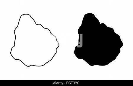 Cartes simplifiées de l'Uruguay. Le noir et blanc donne un aperçu. Illustration de Vecteur