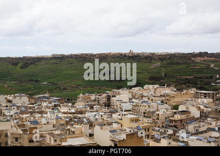 Vue à partir de la Citadelle de Victoria sur Gozo Banque D'Images