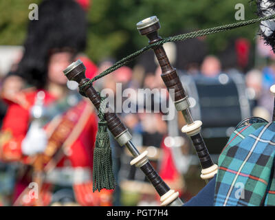 La collecte, l'Écosse Lonach - Aug 25, 2018 : Pipe Band se produiront au Lonach Gathering en Ecosse. Banque D'Images