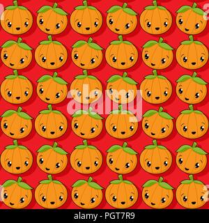 Happy pumpkin seamless pattern design Illustration de Vecteur