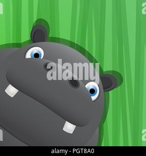 Funny hippo icône avatar pour le web Illustration de Vecteur