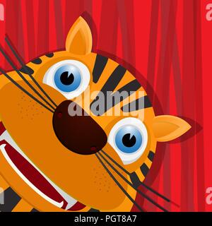 Funny tiger avatar pour web icône Illustration de Vecteur