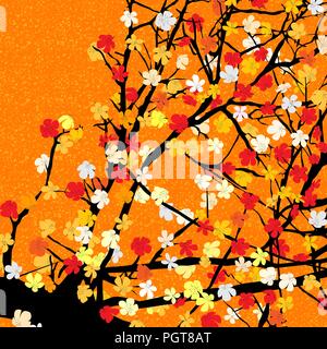 Thème printemps blossom tree background pour imprimer Illustration de Vecteur