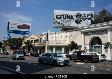 G Funk billboard sur le Sunset Strip à Los Angeles, 2018 Banque D'Images