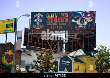 La promotion de Billboard groupe Guns N Roses sur le Sunset Strip à Los Angeles, CA Banque D'Images