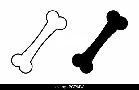 Illustration noir et blanc d'os isolés Illustration de Vecteur