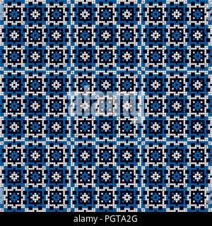 Mosaïque carrelage bleu motif transparent Illustration de Vecteur