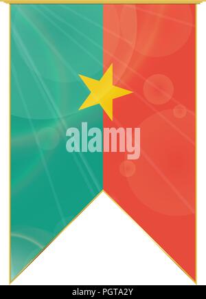 Ruban vertical de luxe drapeau national encadré en or Illustration de Vecteur