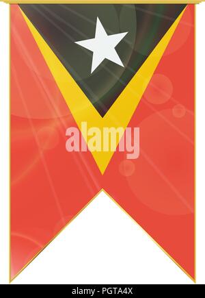 Ruban vertical de luxe drapeau national encadré en or Illustration de Vecteur