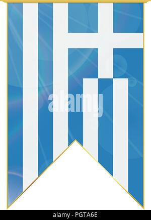 Ruban vertical de luxe drapeau national encadré en or Illustration de Vecteur