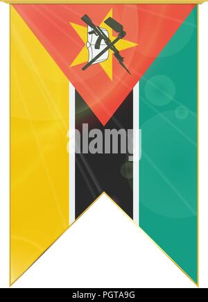 Ruban vertical de luxe drapeau national encadré en or Illustration de Vecteur